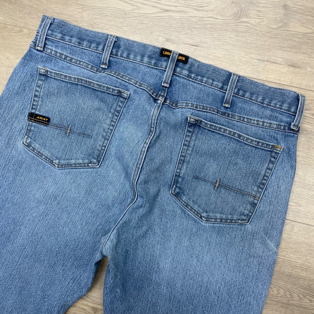 Ariat Rebar M4 Relaxed Boot Jeans Mens 40/32 Blue Carbine Workwear Denim